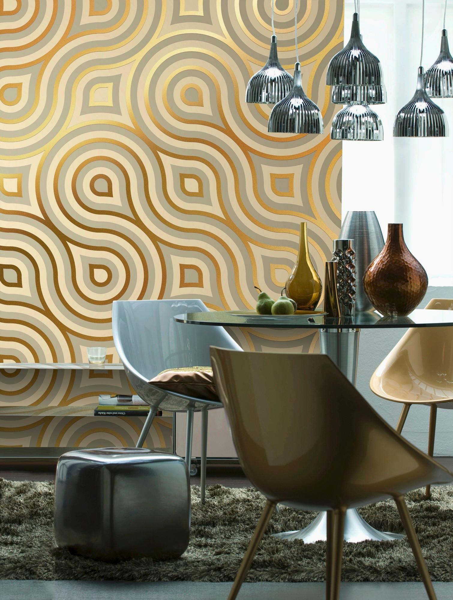 Fototapete 8-940 - Goldfarben/Grau, KONVENTIONELL, Papier (368/254cm)