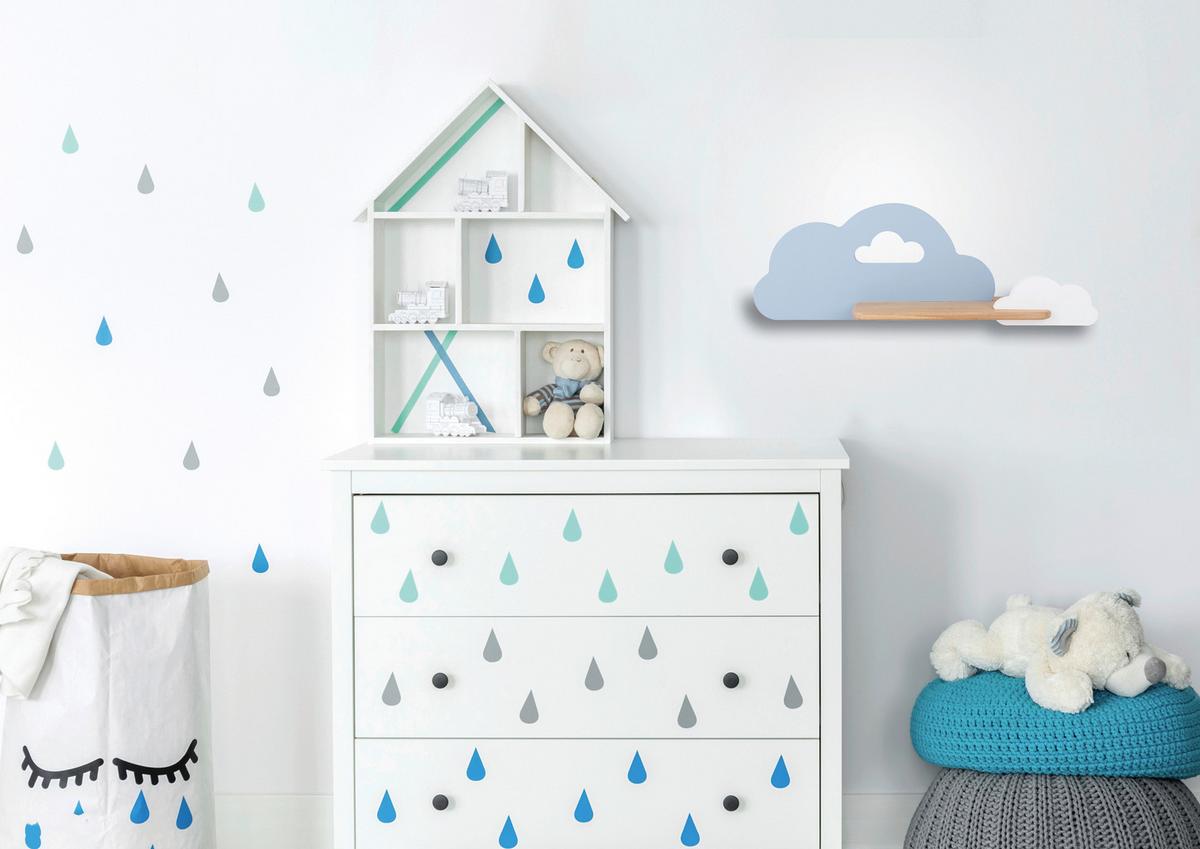 Kinderwandleuchte 21-33567 Cloud - Weiß/Hellblau, Basics, Holz/Holzwerkstoff (53/12/18.5cm)