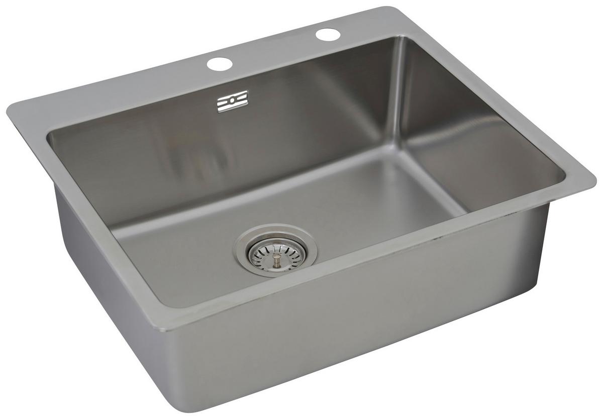 Spüle Respekta Inox Edelstahl Bxt: 60x50 cm - Edelstahlfarben, Trend, Metall (60/22,8/50cm) - Respekta