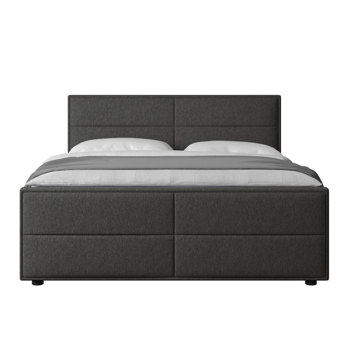 Boxspringbett Palermo 180x200 cm Anthrazit - Anthrazit, MODERN, Holz/Kunststoff (180/200cm) - MID.YOU