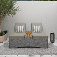 ZÁHRADNÉ LEŽADLO MONERO - sivá, Modern, kov/drevo (201cm) - Bessagi Garden