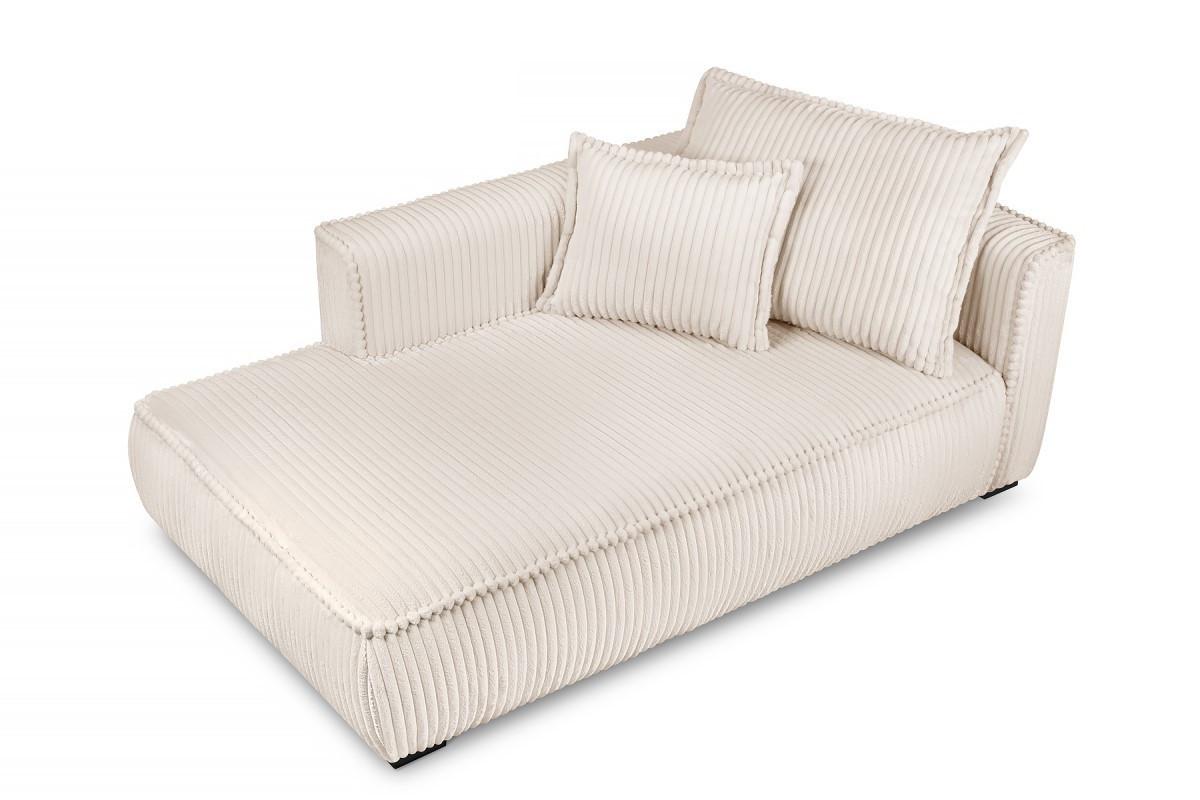 Recamiere Modena Links inkl. Kissen, Creme, B: 208 cm - Creme/Schwarz, Design, Textil (207/75/121cm) - MID.YOU