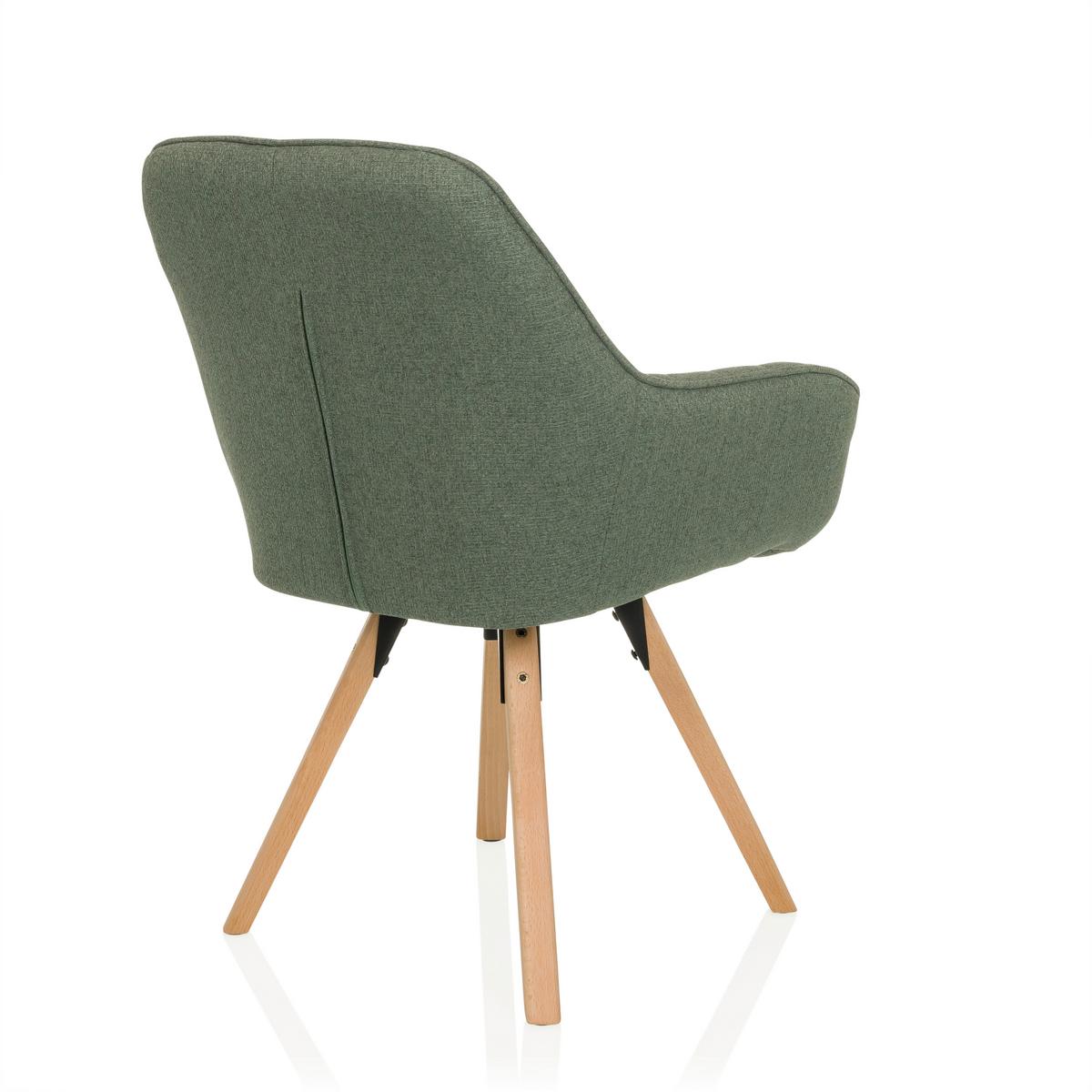 Armlehnstuhl Scandi Ted Mintgrau B: 56 cm - Mintgrau/Buchefarben, MODERN, Holz/Textil (56/84/62cm) - MID.YOU
