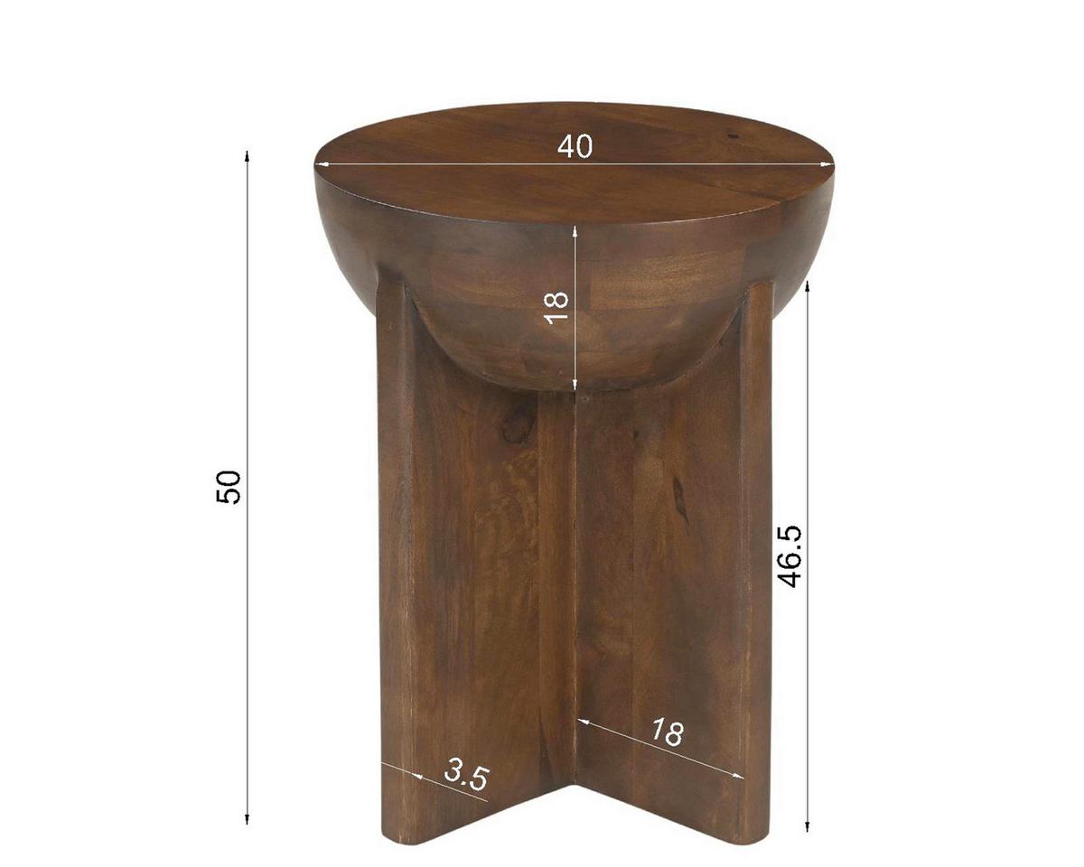 Beistelltisch Braun B: 40 cm - Braun, Design, Holz (40/40/50cm) - MID.YOU