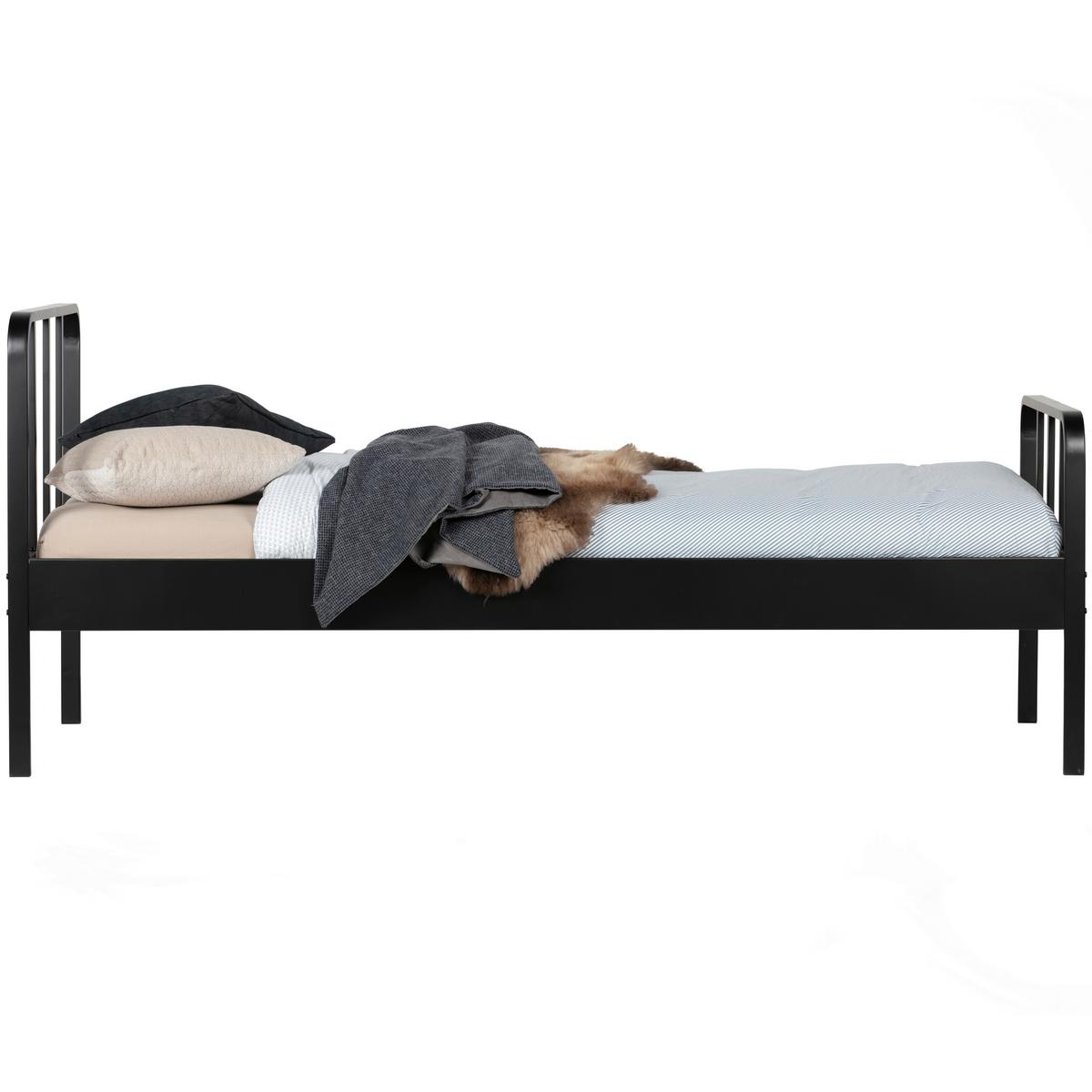 METALLBETT Mees Schwarz 90x200cm - Schwarz, Basics, Metall (90/200cm) - MID.YOU