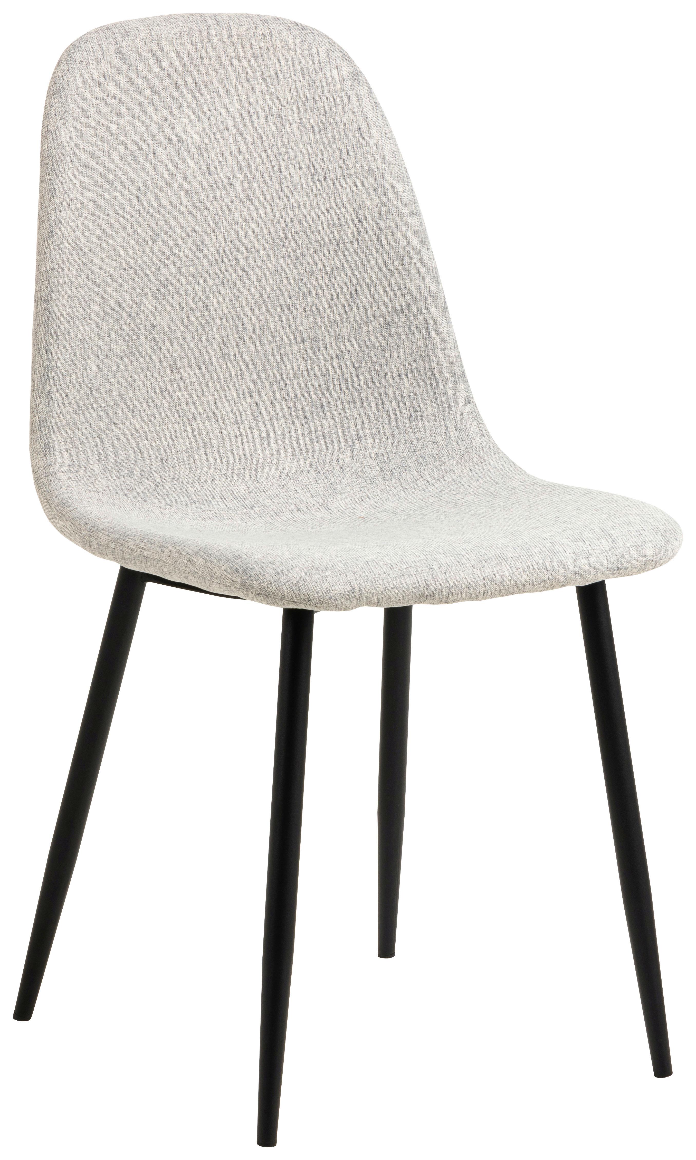 Stuhl Celia - Hellgrau/Schwarz, Trend, Textil/Metall (44/86/54cm) - MID.YOU