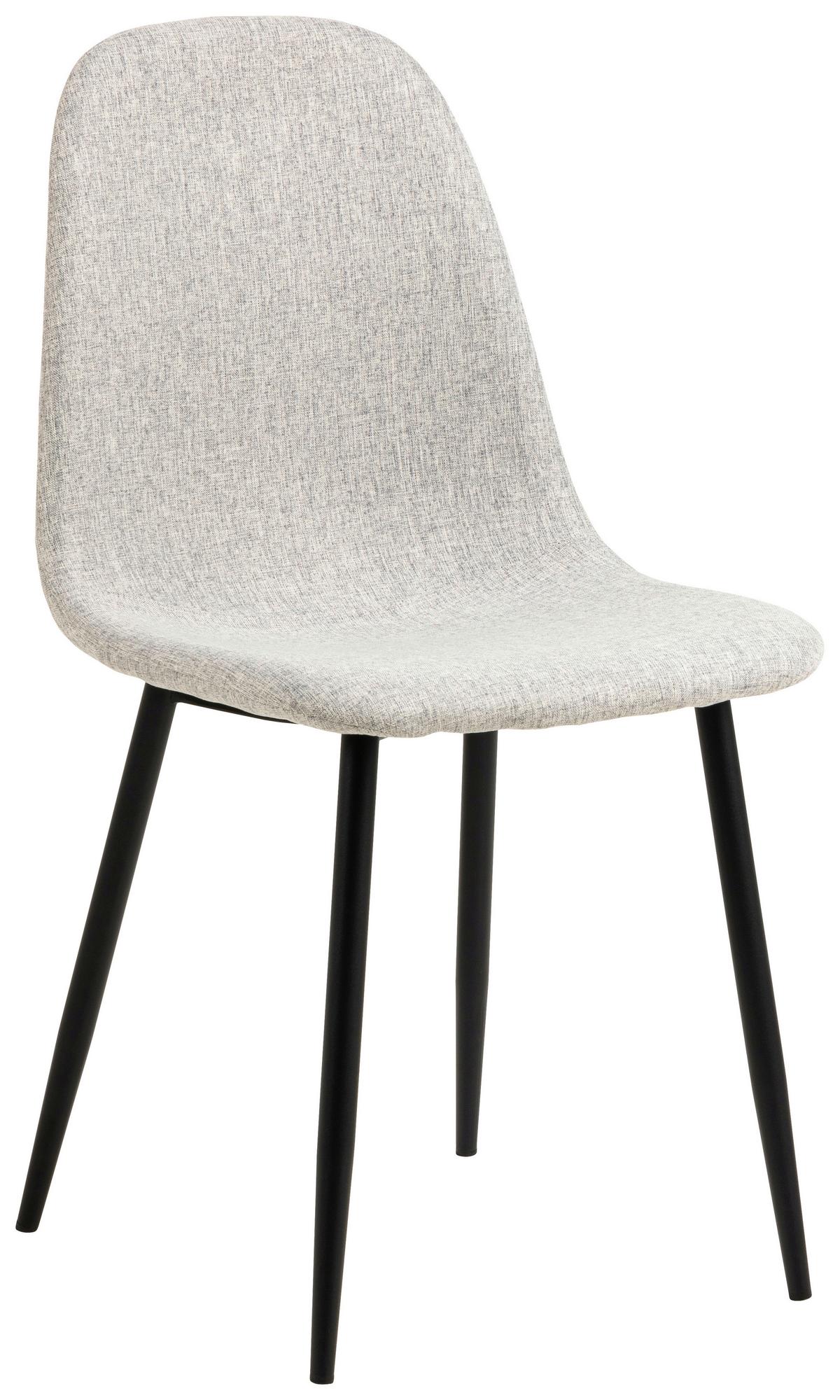 Stuhl Celia - Hellgrau/Schwarz, Trend, Textil/Metall (44/86/54cm) - MID.YOU