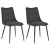 Esszimmerstuhl Carlo Anthrazit, Schwarz 2er Set - Anthrazit/Schwarz, Design, Textil/Metall (59/88/47cm) - MID.YOU
