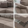 Wohnlandschaft mit Schlaffunktion Terana - Taupe/Chromfarben, KONVENTIONELL, Textil (219/294/157cm) - Livetastic