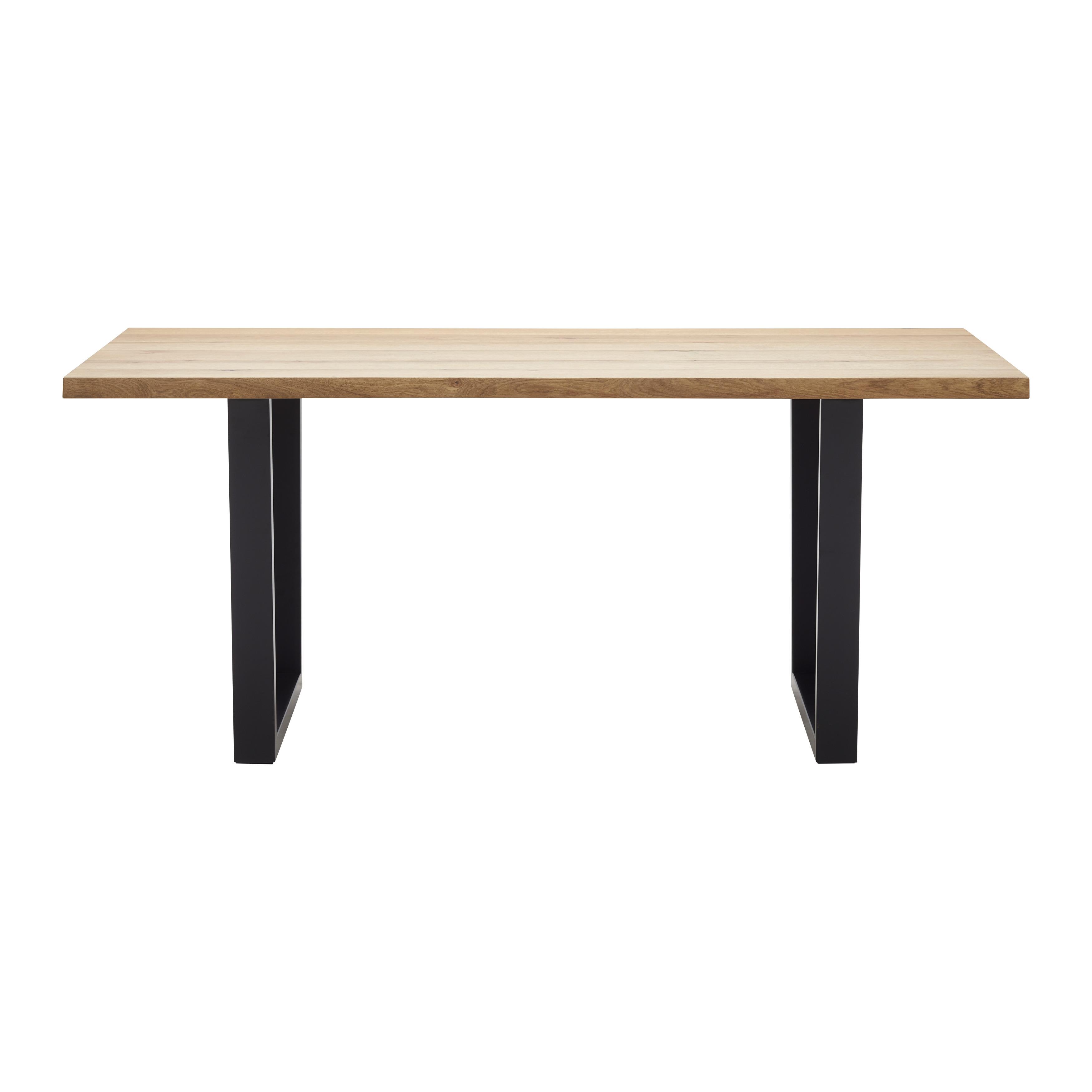 Jídelní Stůl Juno 180x90 Cm - černá/barvy dubu, Moderní, kov/dřevo (90/180/76cm) - Bessagi Home