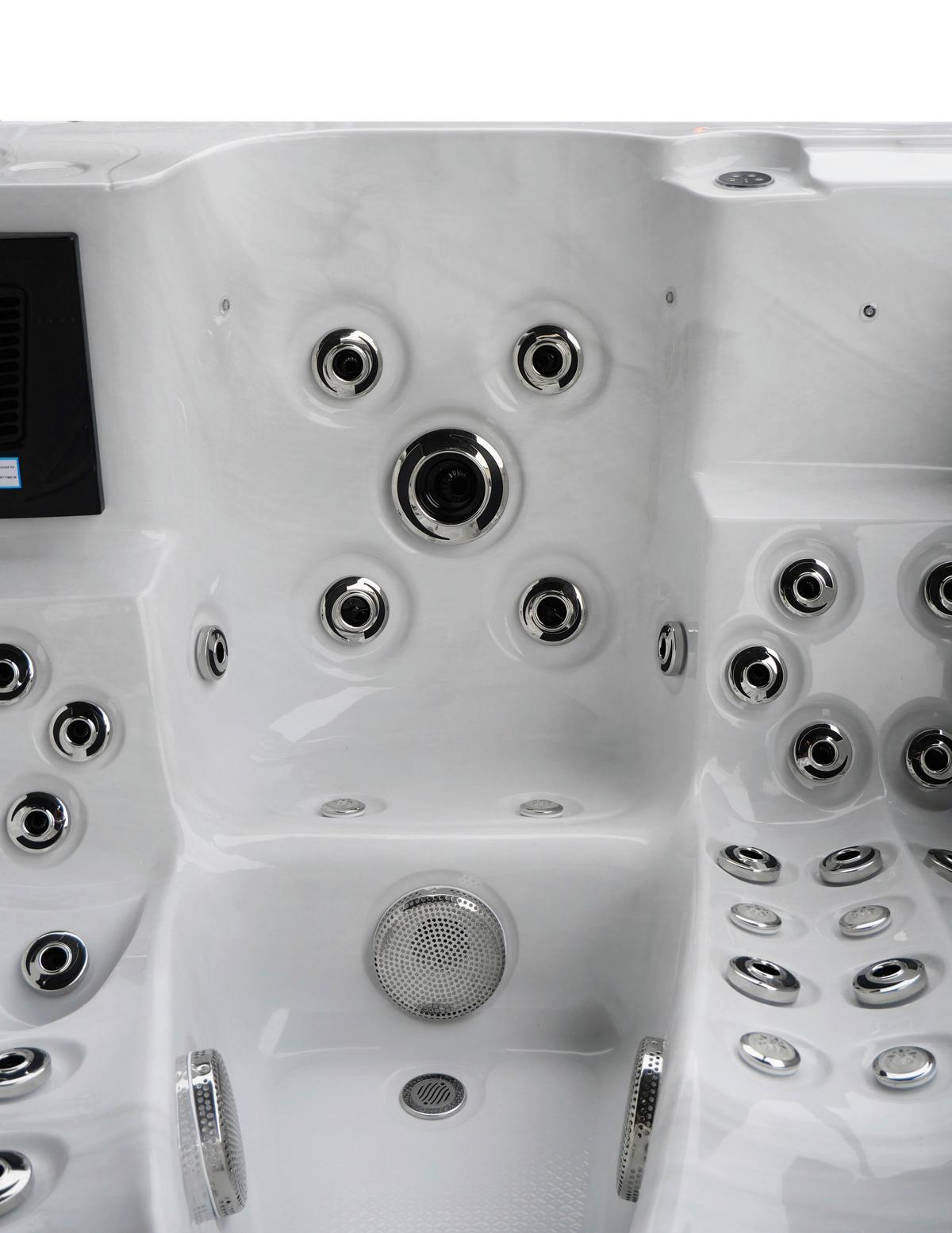 Whirlpool Capri Grauweiß B: 210 Cm - Grauweiß, KONVENTIONELL, Kunststoff (210/160/90cm) - Sanotechnik