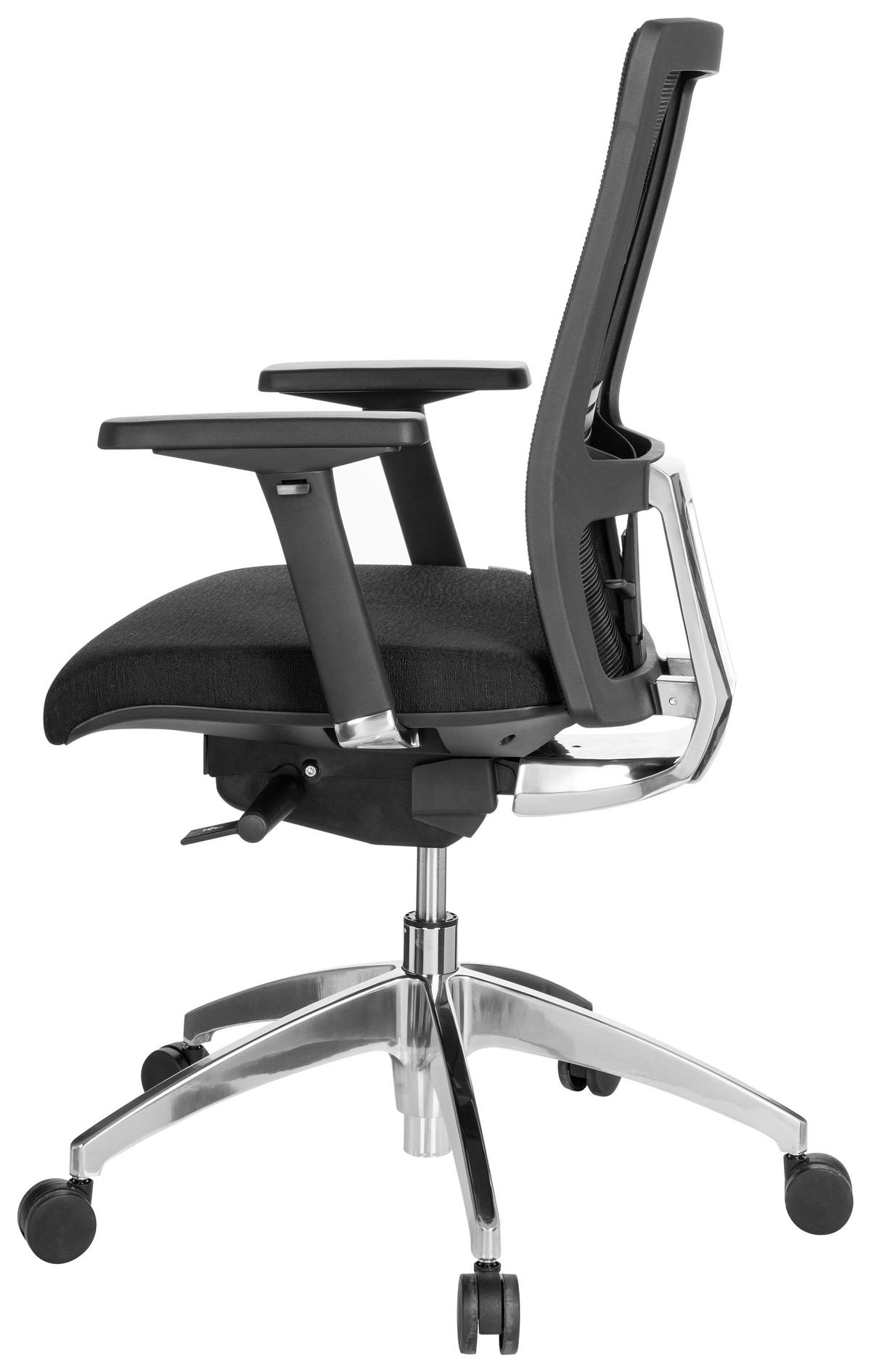 Drehstuhl Astra Base Schwarz - Alufarben/Schwarz, MODERN, Kunststoff/Textil (57/113/52cm) - MID.YOU