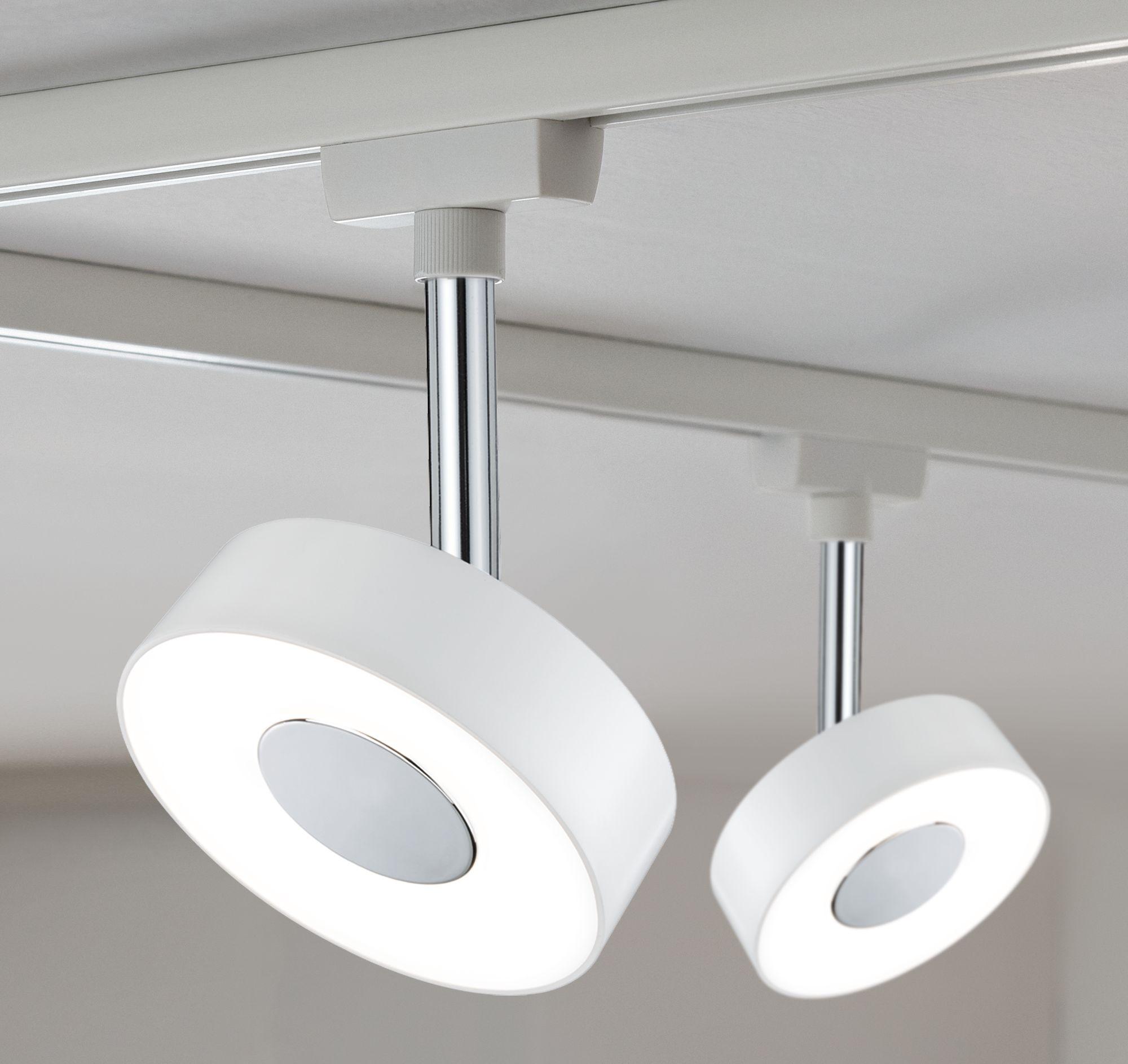 Schienensystem Urail Strahler 95272 LED-Spotkopf Schwenkbar - Chromfarben/Weiß, Basics, Kunststoff/Metall (9,8/14,7/5cm) - Paulmann