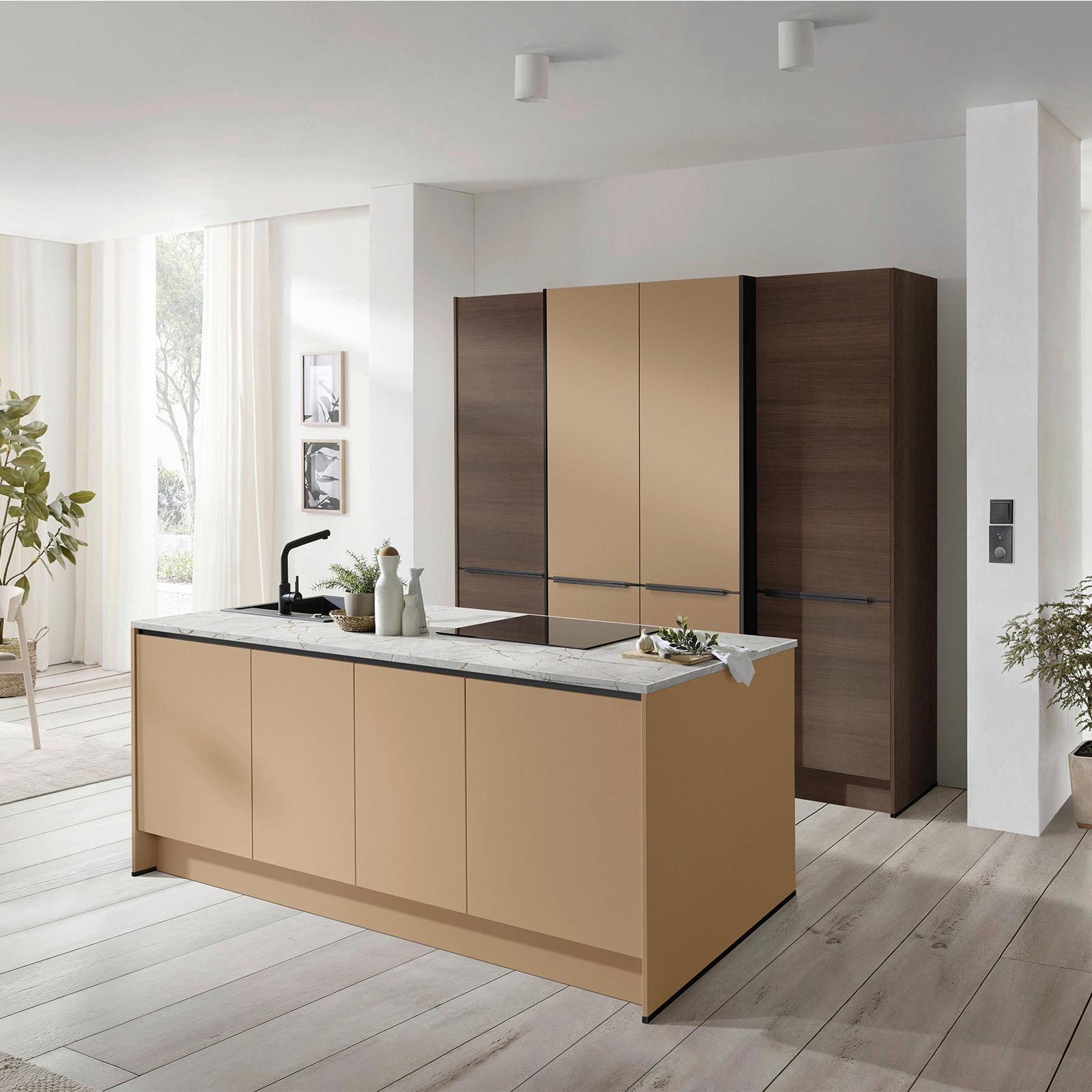 EINBAUKÜCHE IP 2200 - Eichefarben/Gelb, MODERN, Holzwerkstoff (226,4cm) - Impuls