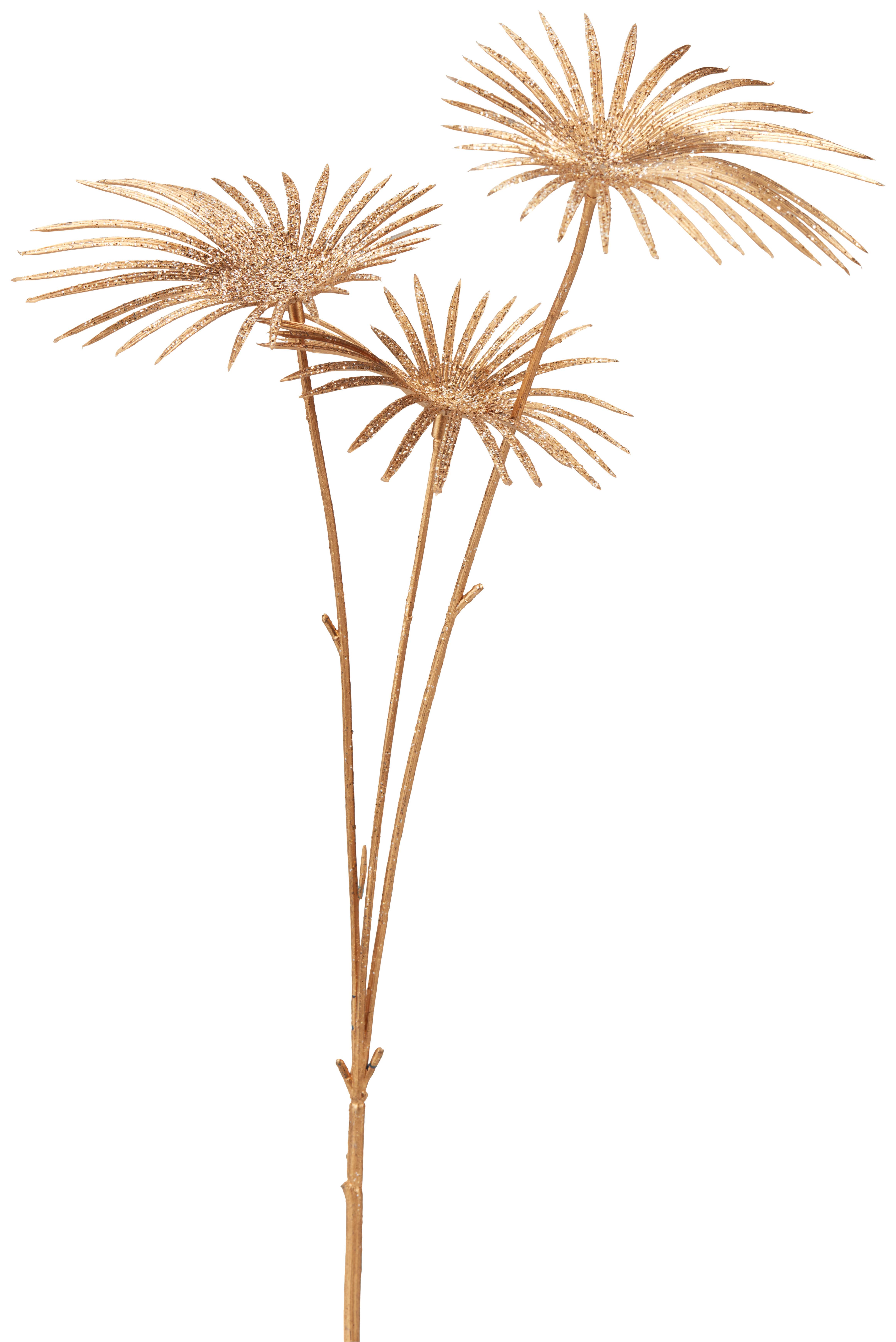 Kunstpflanze Fächerpalmenzweig Goldfarben L: 51 cm Raiko