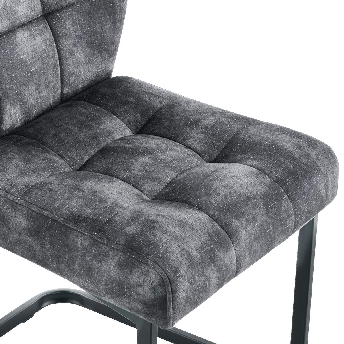 Stolička EMILIA antracitová - čierna/antracitová, Konventionell, kov/textil (43/95/61cm)