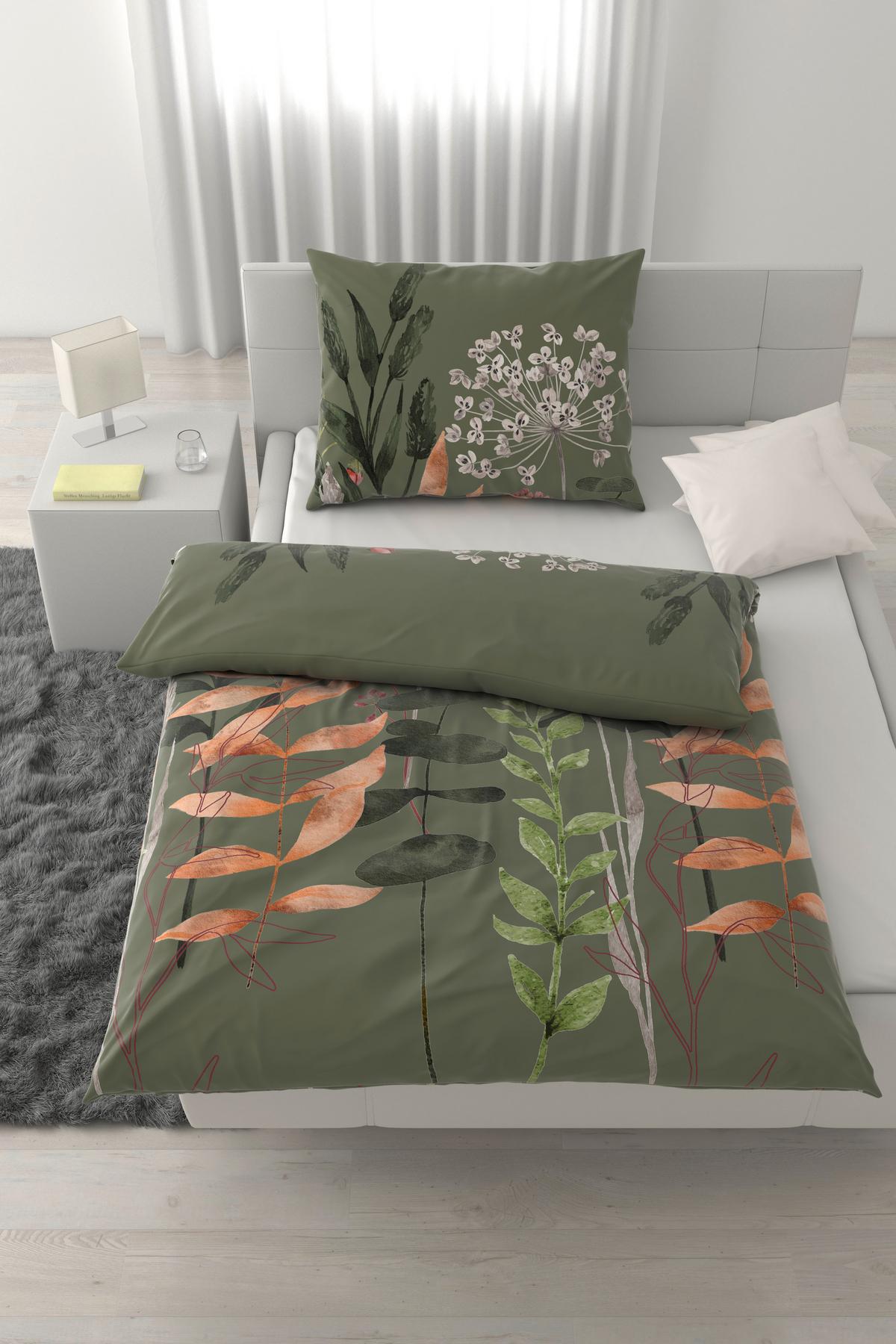 POSTEĽNÁ BIELIZEŇ LEAVI - zelená, Modern, textil (140/200cm) - Mömax