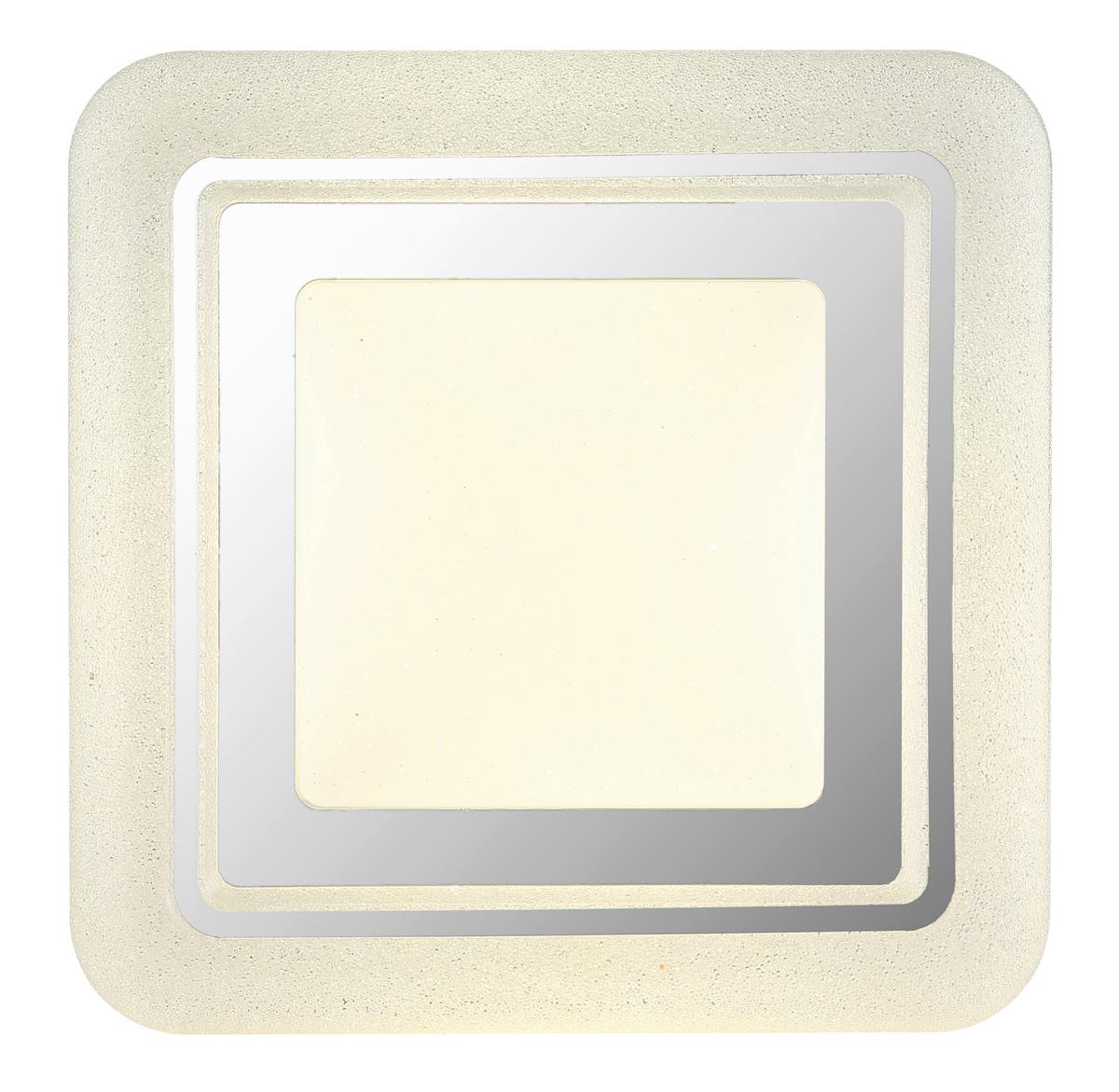 LED-DECKENLEUCHTE 48293-24Q MARCIA - Klar/Chromfarben, KONVENTIONELL, Kunststoff/Metall (38/38/7,5cm) - Globo