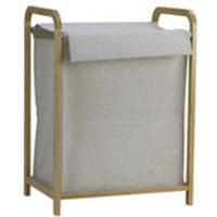 Kôš na prádlo NUXIO - přírodní barvy/béžová, Moderní, karton/dřevo (45/31/62cm) - Mömax