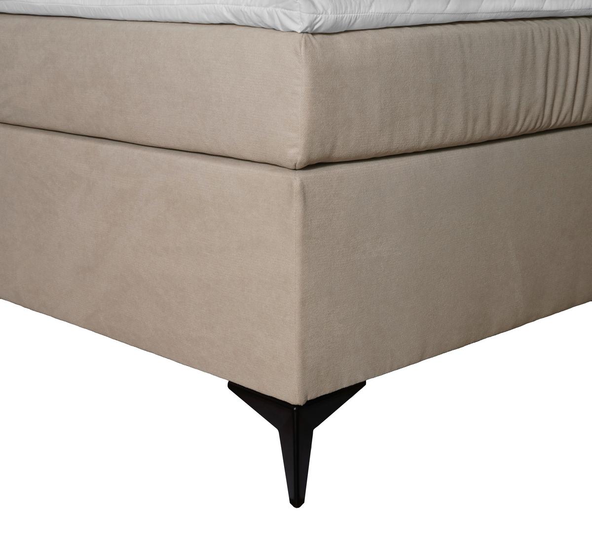 Boxbett Mit Topper 140x200 Cm Evan Beige - Beige/Schwarz, Basics, Holz/Textil (140/200cm) - P & B