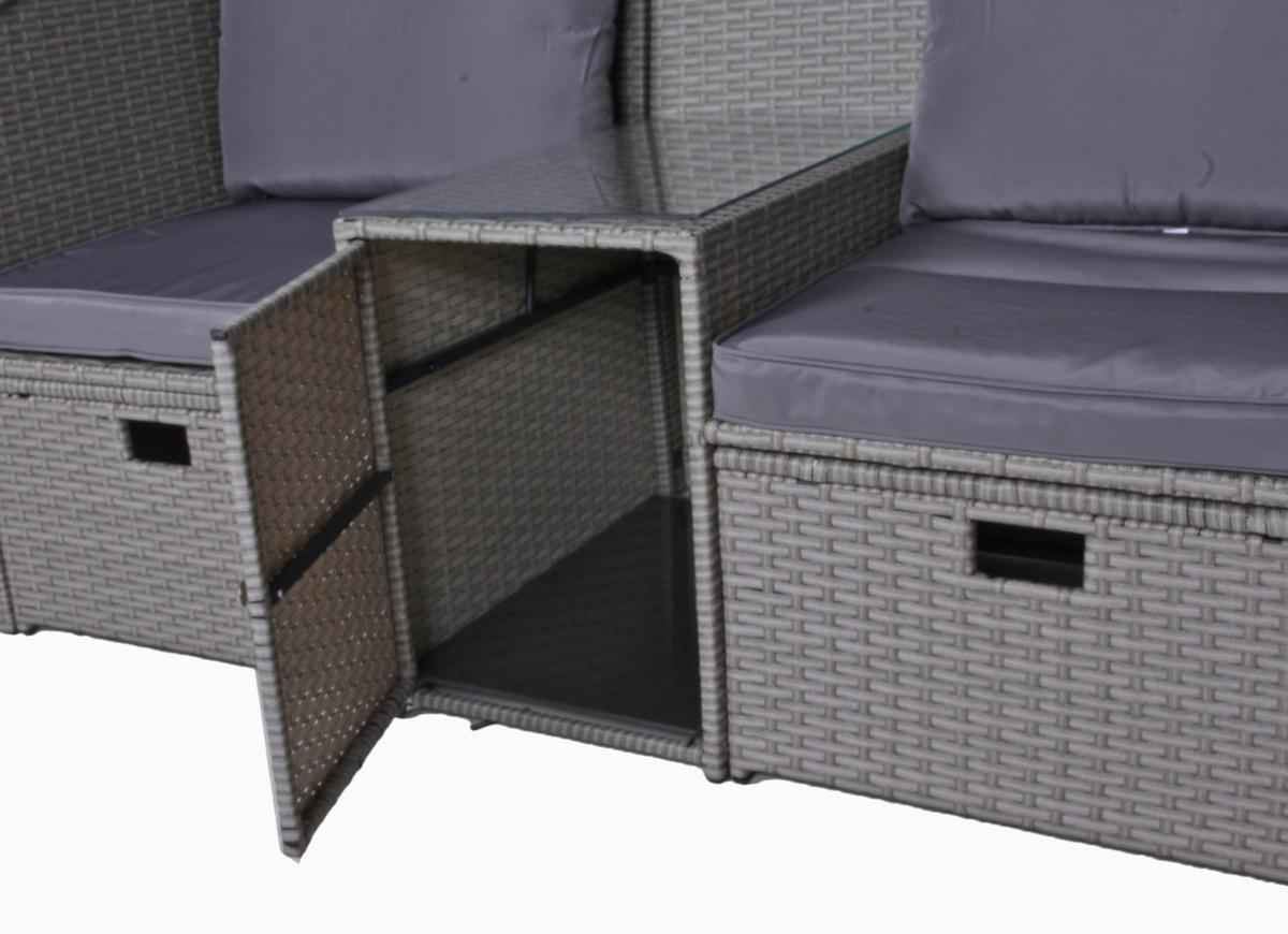 Loungegarnitur Saint-Tropez - Grau/Grün, Basics, Kunststoff/Textil - Gardenson