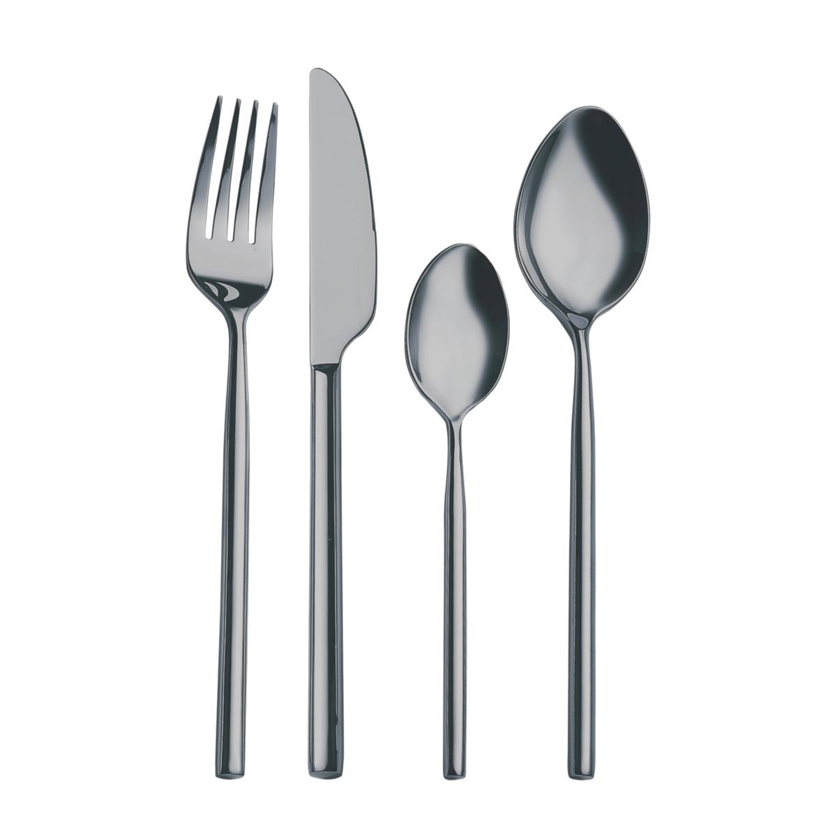 Príborová súprava Shine, 24-dielna - sivá, Lifestyle, kov - Mömax