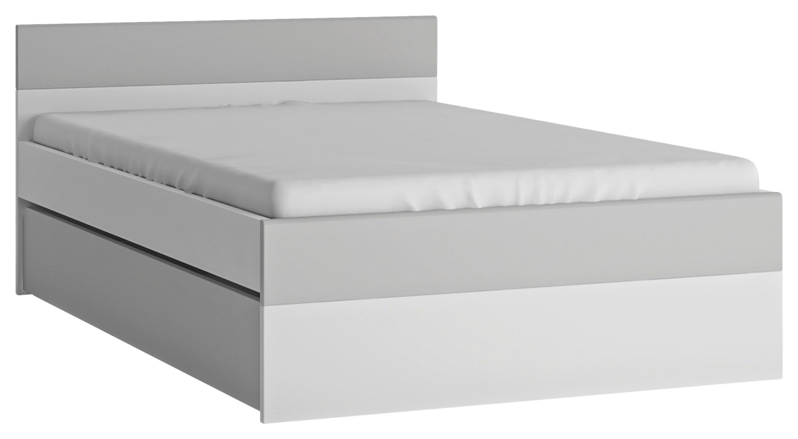 Postel FLEXI 120x200, farba bílá/šedá - bílá/černá, Moderní, kompozitní dřevo/plast (120/200cm) - Premium Living