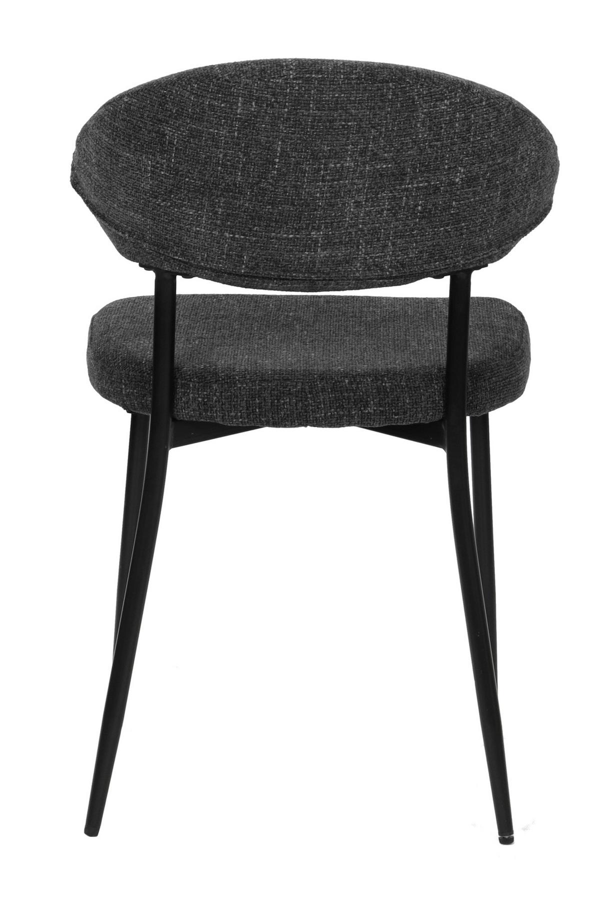 STUHL-SET Schwarz/Dunkelgrau 2-teilig - Dunkelgrau/Schwarz, MODERN, Textil/Metall (56/82/53cm) - MID.YOU