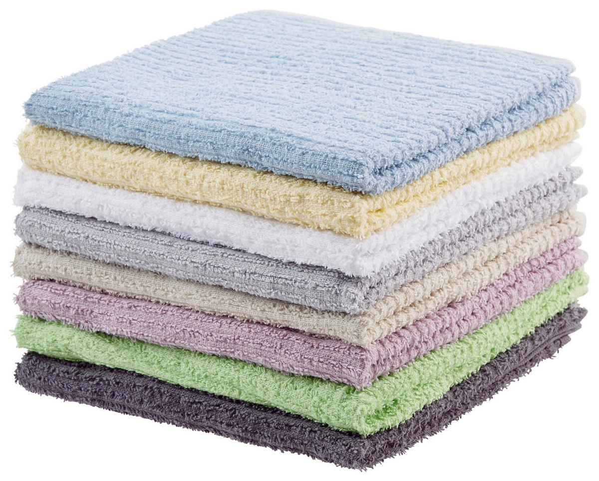 Handtuch Leonie - Blau/Anthrazit, MODERN, Textil (45/90cm) - Ondega