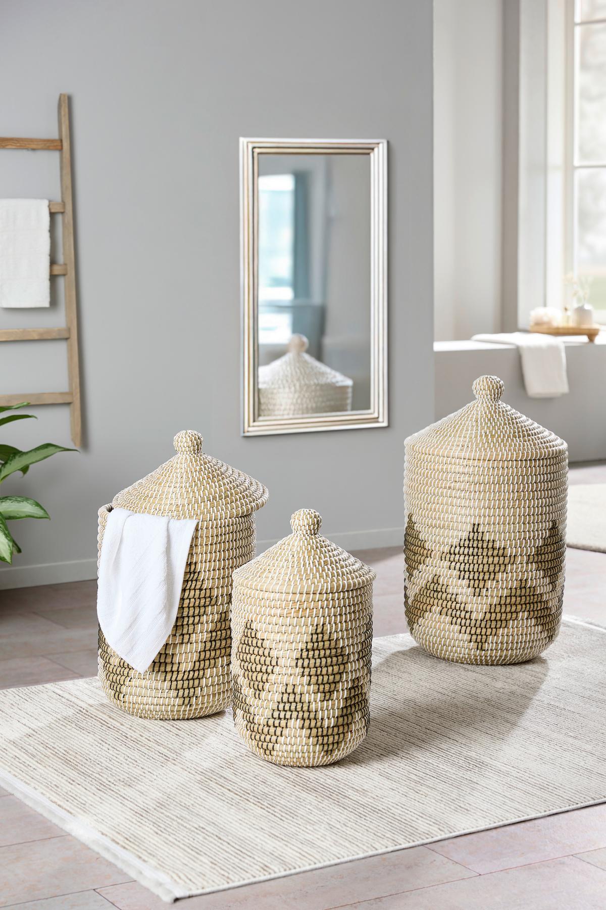 Ruháskosár Kaisa - natúr színű, Konventionell, természetes anyagok (38/66/25cm) - James Wood