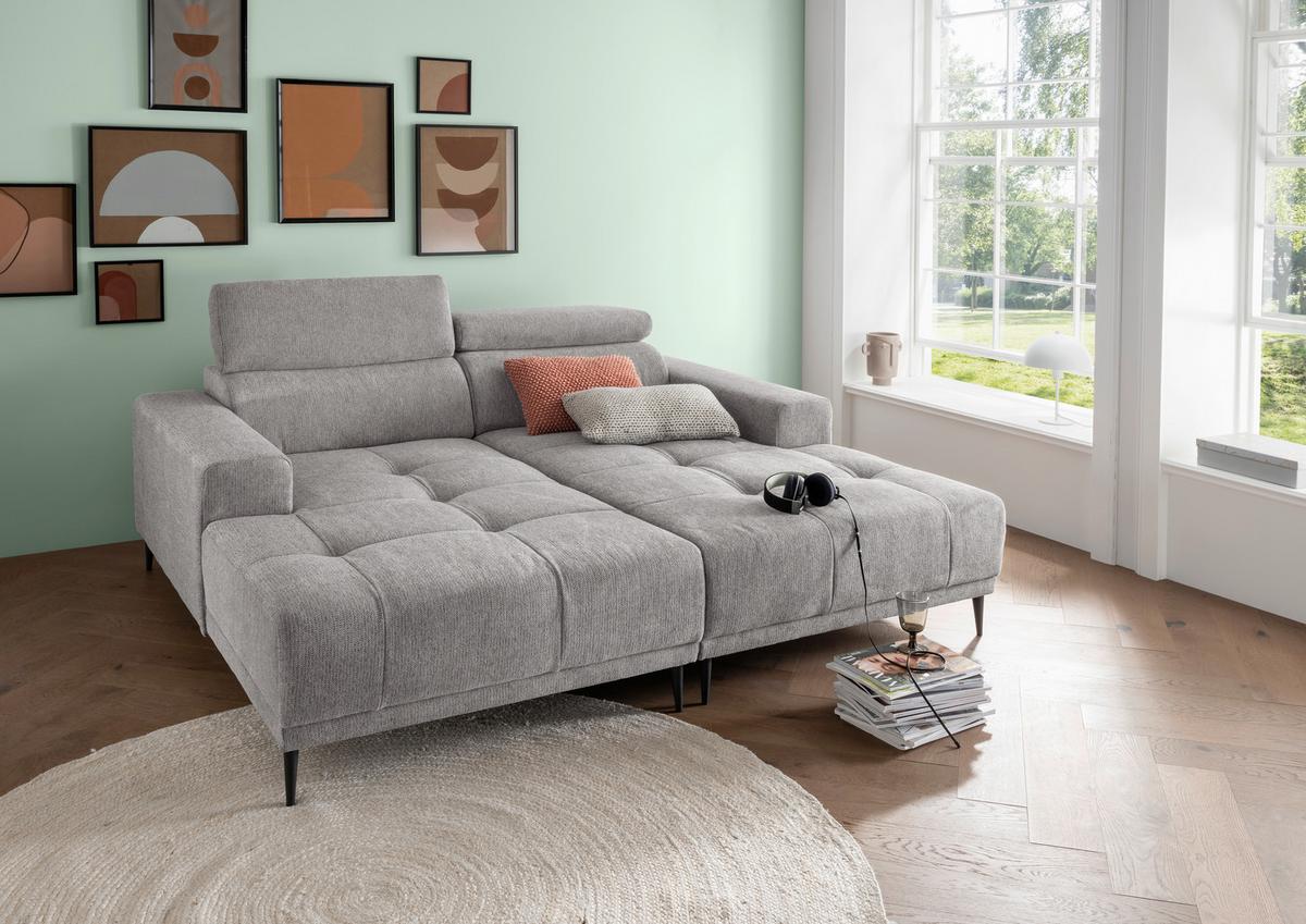 Ecksofa Intera, Grau S: 200x188 Cm - Schwarz/Grau, KONVENTIONELL, Textil (200/188cm) - Livetastic