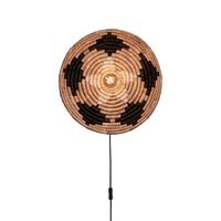 Wandleuchte Andros - Schwarz/Naturfarben, Basics, Naturmaterialien (45/6cm) - Good & Mojo