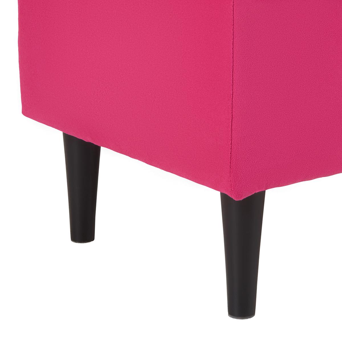 Taburetka OSKAR, ružový velúr - čierna/pink, drevo/kompozitné drevo (63/43/42cm) - Mömax