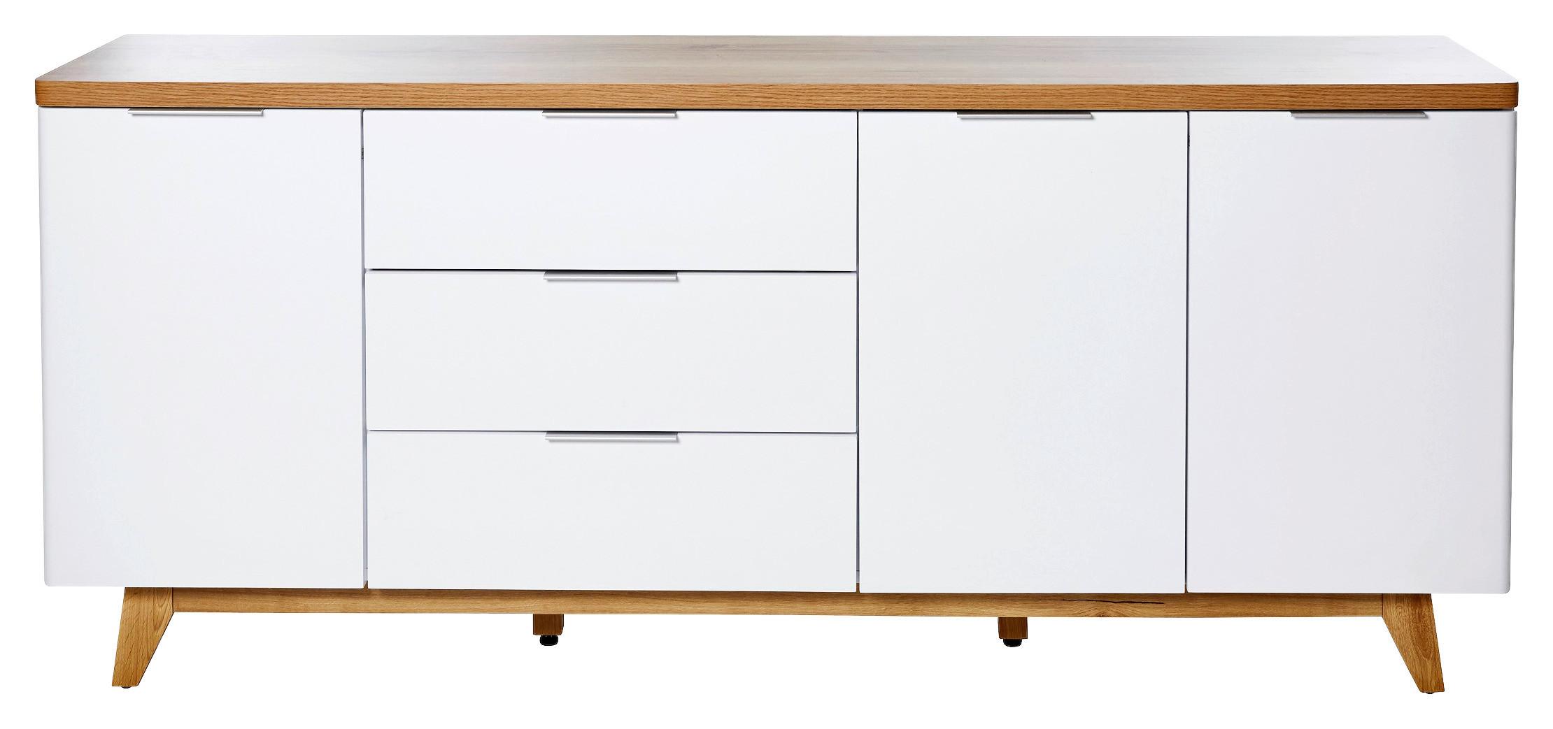 Sideboard 180 cm Libre SB 180 Weiß/Eichefarben - Eichefarben/Weiß, KONVENTIONELL, Holzwerkstoff (180/77/39cm) - Livetastic