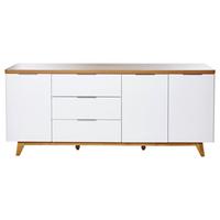 Sideboard 180 cm Libre SB 180 Weiß/Eichefarben - Eichefarben/Weiß, KONVENTIONELL, Holzwerkstoff (180/77/39cm) - Livetastic