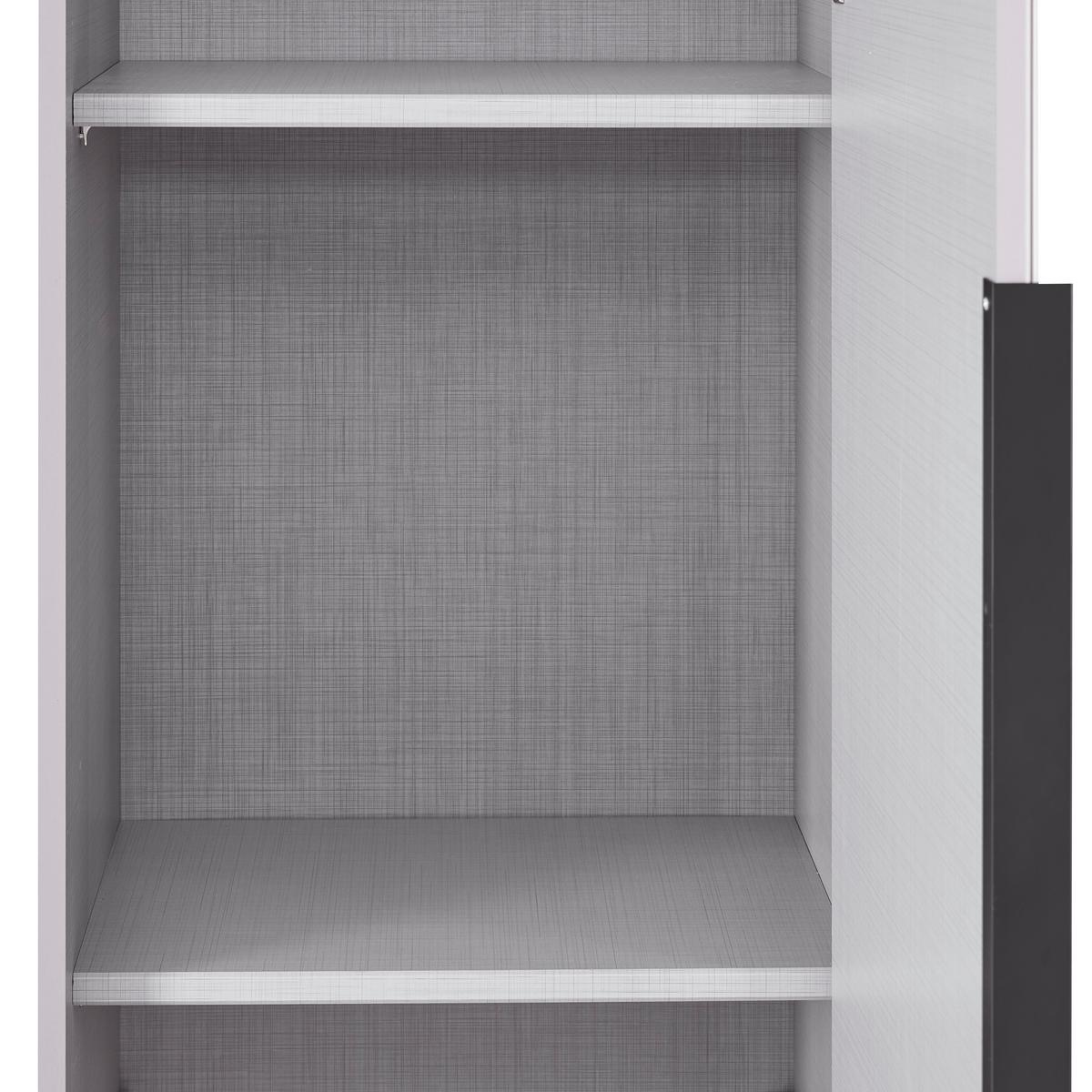 Šatníková skriňa NEW YORK - čierna/sivá, Konventionell, kov/kompozitné drevo (45/236/40cm) - Premium Living