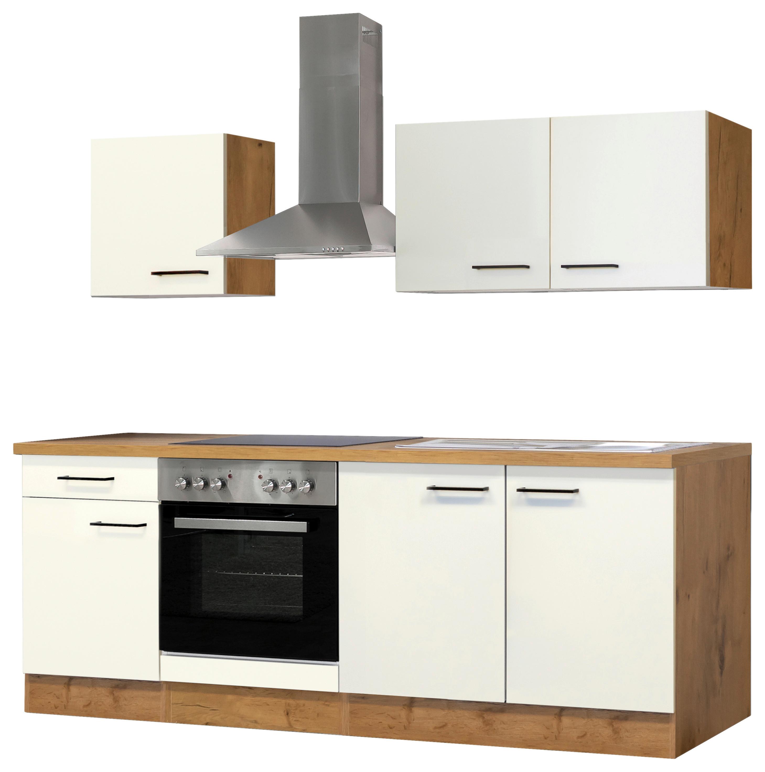 Küchenblock Avila Eichefarben/magnolie B: 210 Cm - Eichefarben/Magnolie, MODERN, Holzwerkstoff (210cm) - FlexWell