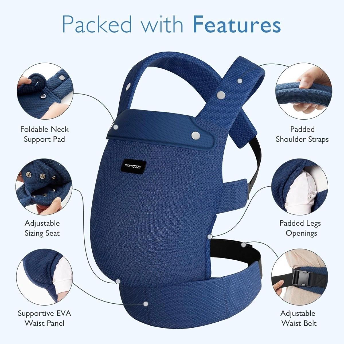 Babytrage balu - Blau, Basics, Textil (16/31/14,5cm) - Momcozy