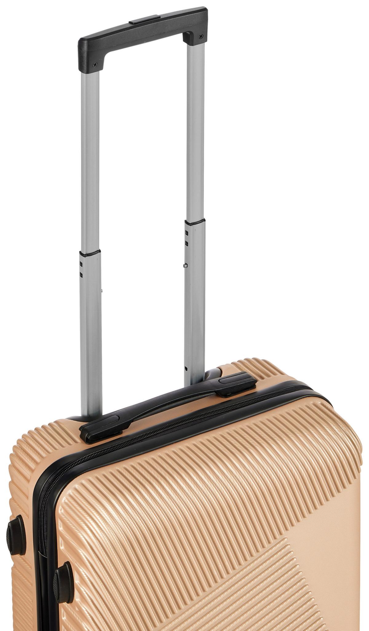Reisekoffer 4-tlg. New York 4 Rollen Hartschale - Goldfarben, Basics, Kunststoff/Textil (32-48/25-75/16-29cm) - Luca Bessoni