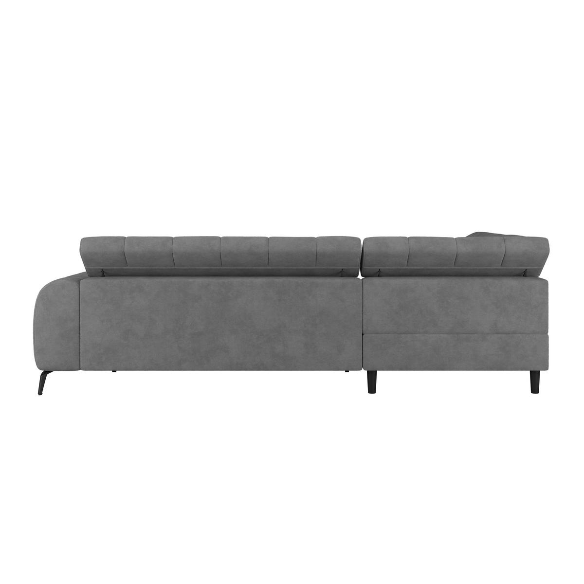 Ecksofa mit Schlaffunktion & Bettkasten Volf Graublau - Graublau/Schwarz, Trend, Kunststoff/Textil (203/261cm)