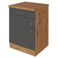 Küchenunterschrank B: 50 Cm Anthrazit/eiche Dekor Mit Lade - Anthrazit/Eiche Wotan, MODERN, Holzwerkstoff (50/85/60cm) - Held