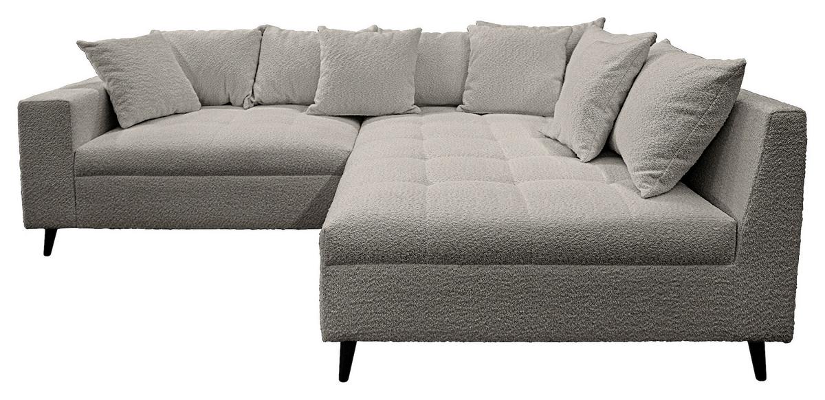 Ecksofa Pruno Dunkelgrau S: 247x174 Cm - Dunkelgrau/Schwarz, Design, Textil (247/174cm) - MID.YOU