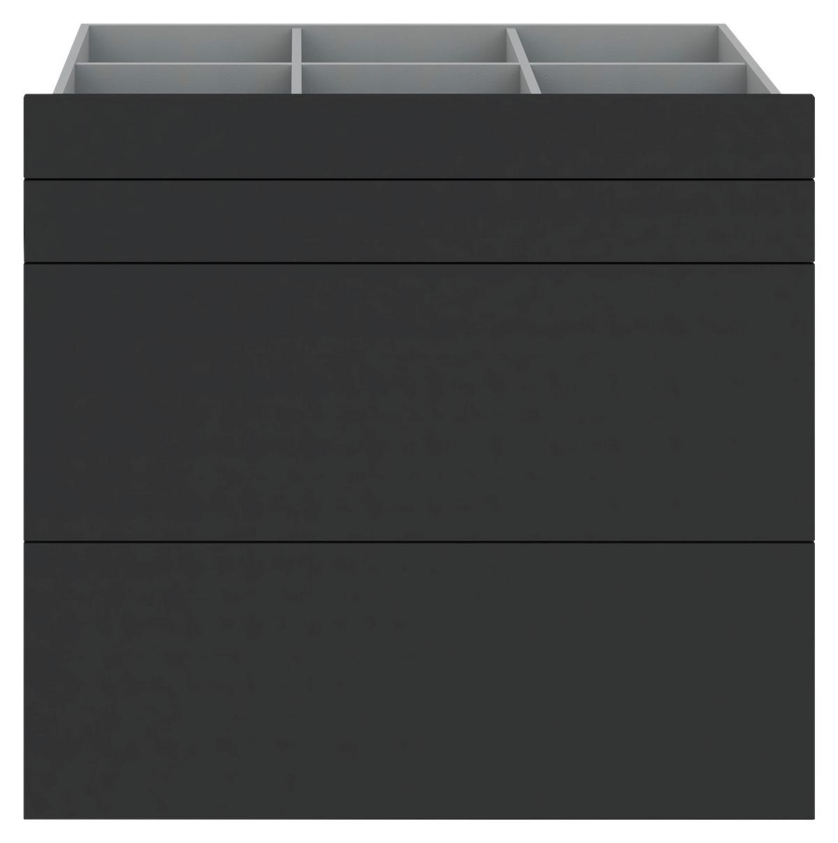 Schubladeneinsatz Unit Anthrazit B: 91 Cm 4 Fächer - Anthrazit, MODERN, Holzwerkstoff (91/83/47cm) - Ondega