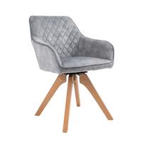 Armlehnstuhl Grau B: 59 Cm - Eichefarben/Grau, MODERN, Holz/Textil (59/85/61cm) - Livetastic