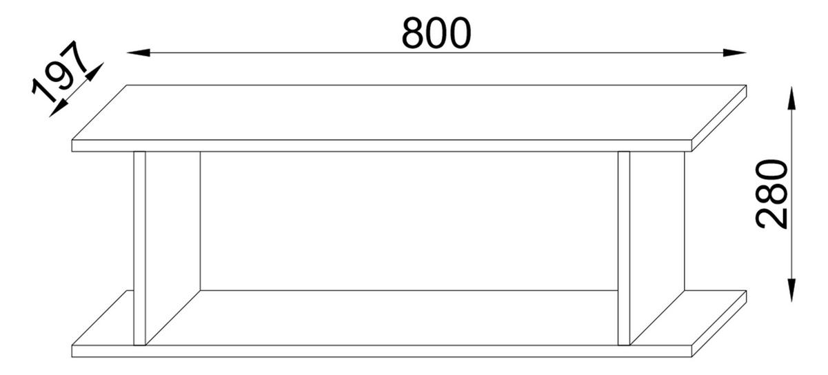 Wandregal Sirola Honigeichefarben, B: 80cm - Honigeiche, Design, Holzwerkstoff (80/28/19,7cm) - MID.YOU