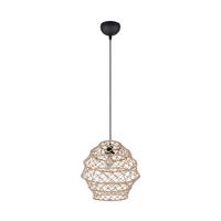 Hängeleuchte Hive Naturfarben Schwarz D: 38,5 cm - Schwarz/Naturfarben, Natur, Textil/Metall (38,5/150cm)