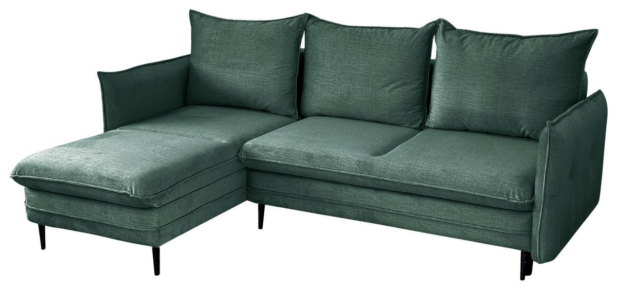 Ecksofa Melody - Schwarz/Mintgrün, Design, Textil (170/235cm) - MID.YOU