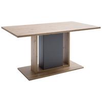 Esstisch Lizzano 160x77 Cm Grau/eiche Dekor - Eichefarben/Grau, Design, Holzwerkstoff (160/77/90cm) - MID.YOU