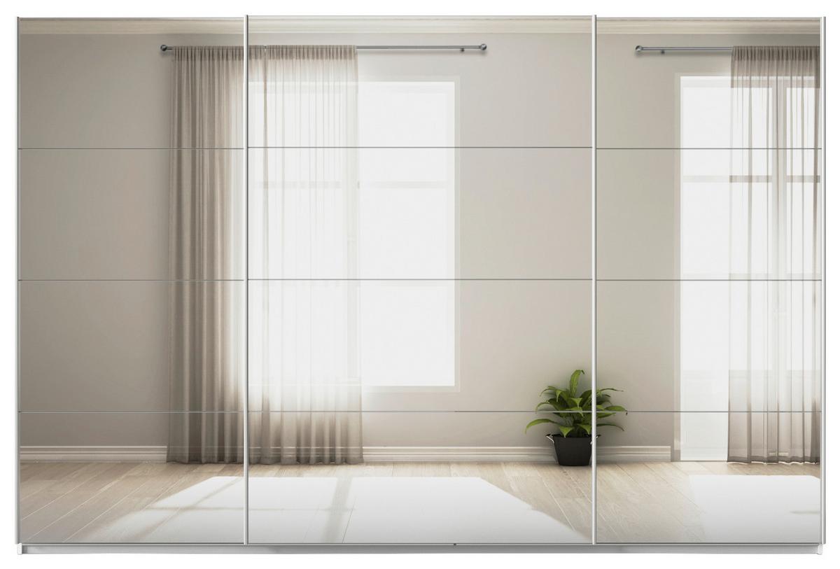Tolóajtós Szekrény Feldkirch 315/210 Cm - ezüst/fehér, Modern, faalapú anyag/Üveg (315/210/62cm)