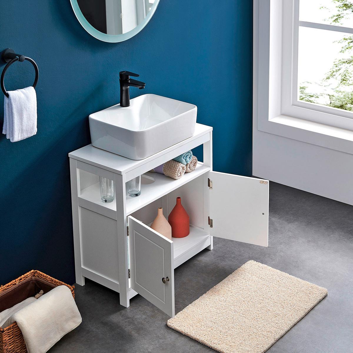 Waschbeckenunterschrank Washbasin Cabinet - Weiß, MODERN, Holzwerkstoff (60/60/30cm) - MID.YOU